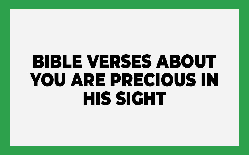 Bible Verses about You are Precious in His Sight