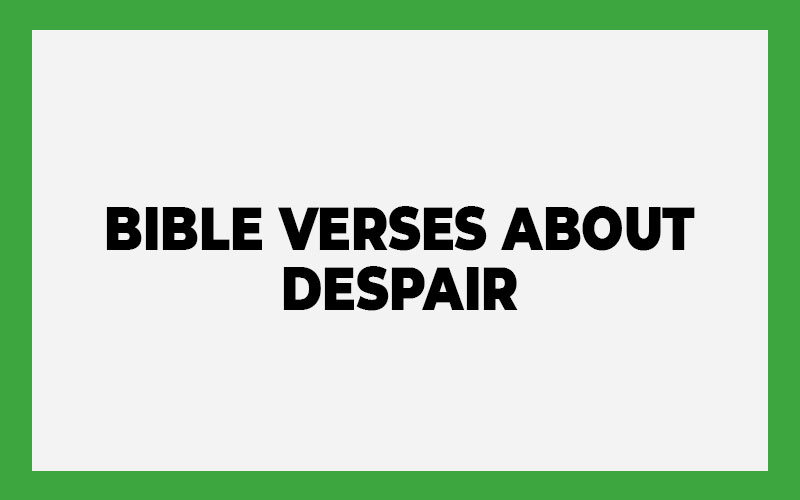 Bible Verses About Despair