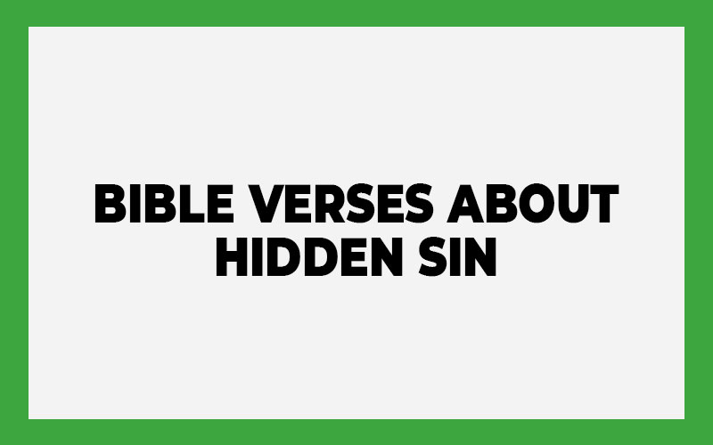 Bible Verses About Hidden Sin