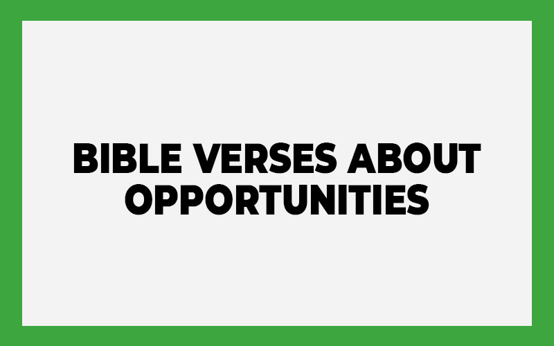 Bible Verses About Opportunities