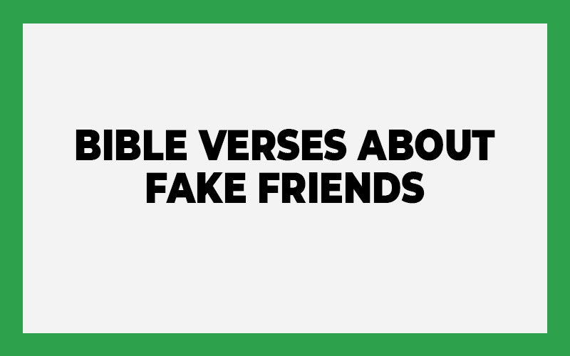 Bible Verses About Fake Friends