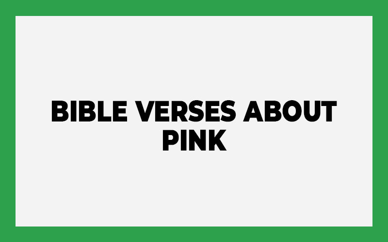 Bible Verses About Pink