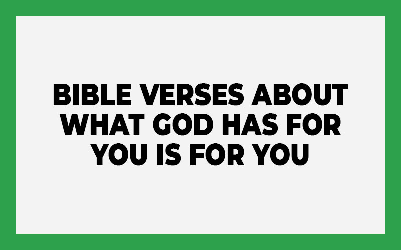 Bible Verses About What God Has for You Is for You