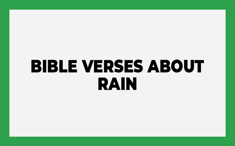 Bible Verses About Rain