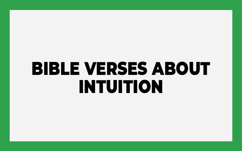 Bible Verses About Intuition